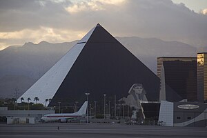 The Luxor Hotel as seen from the Las Vegas Air...