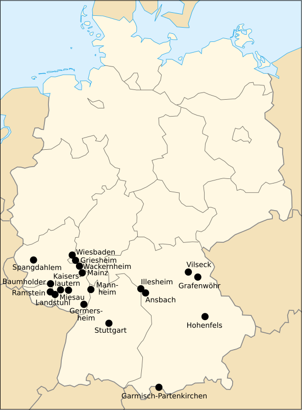 Map Of Us Army Installations In Germany