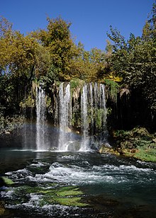 The city is popular for its waterfalls. Upper Duden Falls.jpg