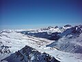 Sicht in Richtung Savognin ins Val Nandro. Im Hintergrund die Bergüner Stöcke.