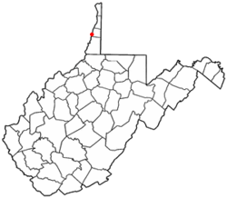 Vị trí trong quận Ohio và tiểu bang West Virginia
