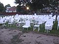 Installation of 185 empty chairs