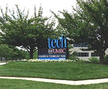 BWTech@UMBC entrance from the north of campus BWTech@UMBC Research & Technology Park.jpg
