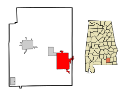 Location in Coffee County and the state of Alabama