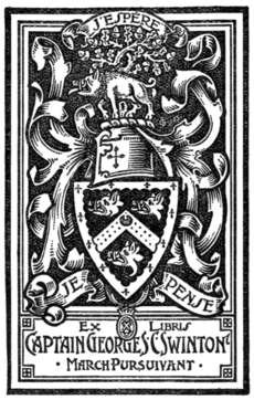 Fig. 741.—Bookplate of Captain George S. Swinton, March Pursuivant of Arms.