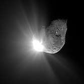 Comet Tempel collides with Deep Impact's impactor
