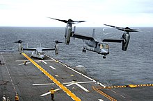 MV-22 Osprey tiltrotor aircraft from VMX-22 taking off from the USS Wasp (LHD-1) Defense.gov News Photo 051115-N-3527B-068.jpg