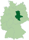 Map of Germany:Position of Sachsen-Anhalt highlighted