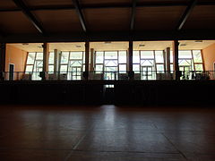 View from the Sport Hall, looking at the entrance.