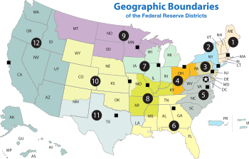 English: A map of the 12 districts of the Unit...