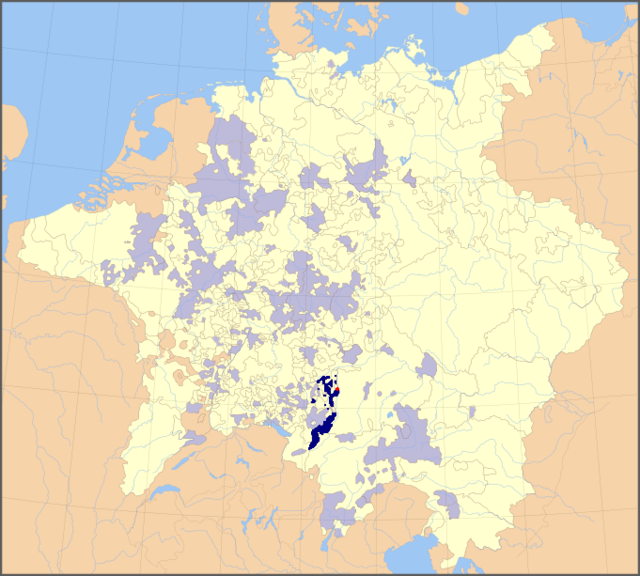 Территория княжества-епископства в 1648 году.