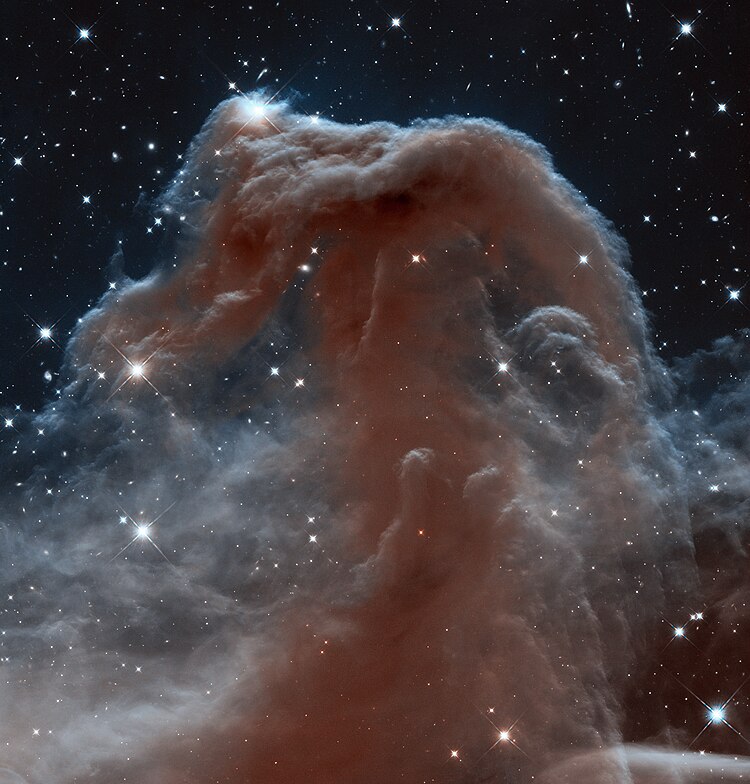 23rd anniversary image - 2013 - Horsehead nebula in infrared light Hubble Sees a Horsehead of a Different Color.jpg