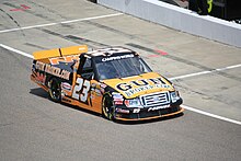 White's No. 23 truck on pit road at Rockingham in 2012 Jason White GB Racing Ford Rockingham 2012.jpg