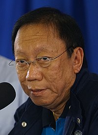 Jose Calida, above, is credited with substantially expanding the quo warranto
power, after his arguments were looked upon with favor by the Supreme Court in Republic v. Sereno. Jose Calida - 2017 (cropped).jpg