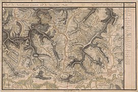 Székelykeresztúr et ses environs sur la carte de la Josephinische Landaufnahme (1769-1773).