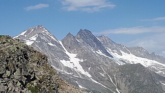 Die drei Levanne von Osten, vom Colle della Crocetta aus gesehen