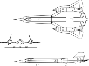 Orthographically المتوقع الرسم البياني لوكهيد YF-12.