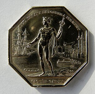 Courtiers de commerce de la ville de Bordeaux (1833), médaille en argent, avers.