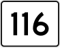 Massachusetts Route 116 marker