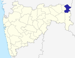 Location of Gondia district in Maharashtra