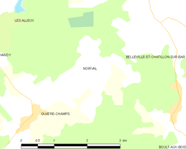 Mapa obce Noirval