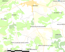 Mapa obce La Bastide-de-Bousignac