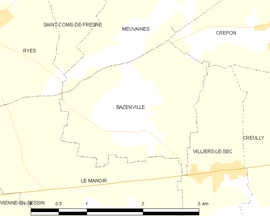 Mapa obce Bazenville