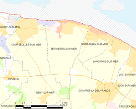 Mapa obce Bernières-sur-Mer