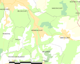 Mapa obce Hérimoncourt