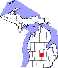 Округ Клинтон, штат Мичиган на карте