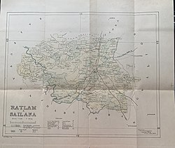 Карта княжеств Саилана и Ратлам