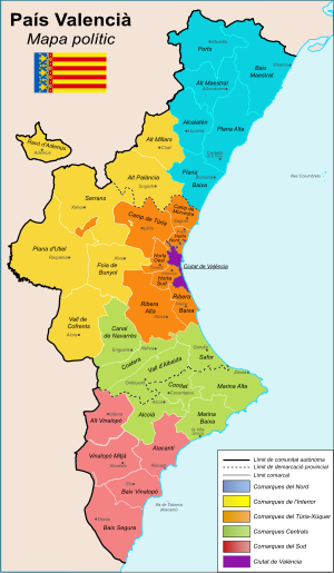 Mapa del País Valencià