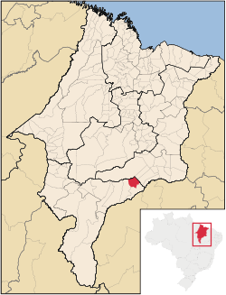 Localização de São Domingos do Azeitão no Maranhão