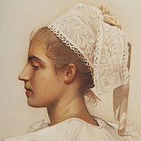 lithograph - Young Breton Lady in Profile