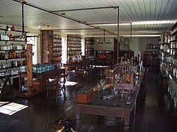 Replica of Edison's lab, where he improved the light bulb and made it commercially practical. Henry Ford, Edison's longtime friend, built it at the Henry Ford Museum in Michigan.