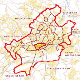 Gallus läge i Frankfurt am Main