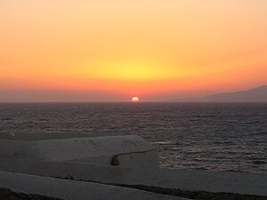 Sunset on Mykonos.