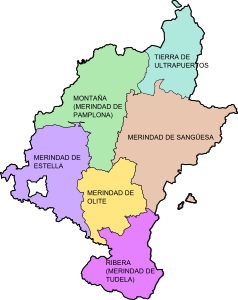 Merindades de Navarra (1463-1523) Así quedó el Reino de Navarra dividido en merindades, después de la pérdida de las comarcas de Laguardia y Los Arcos en 1463, durante la Guerra Civil de Navarra.