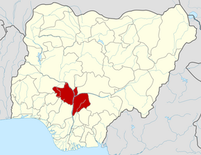 Harta statului Kogi în cadrul Nigeriei