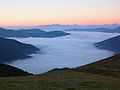 Nockberge, ein Spätsommermorgen in Blickrichtung Karnische Alpen