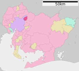 Situering van Owariasahi in de prefectuur Aichi