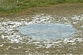 Schiermonnikoog Strandvlakte 2009 - Indampend poeltje met zoutkristallen eromheen