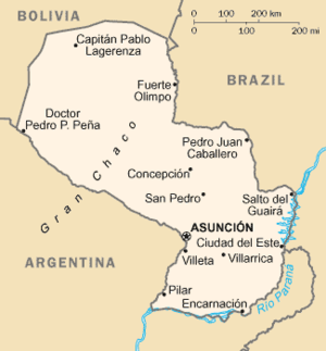 Asunción na karti Paragvaja