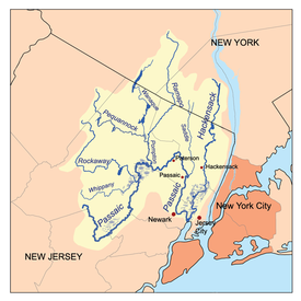 The watershed which drains into the bay Passaicwatershedmap.png