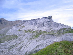 Pointe d'Anterne et désert de Platé vus depuis le passage du Dérochoir.