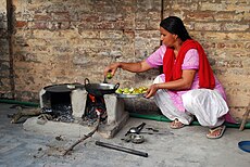 Punjabi woman in kitchen