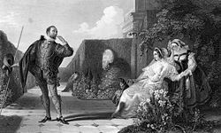 Malvolio and Olivia, in an engraving by R. Staines after a painting by Daniel Maclise