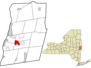 Location in Rensselaer County and the state of New York.