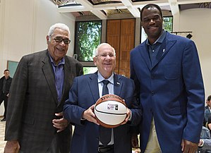 Wayne Embry (left) and David Robinson meeting with Reuven Rivlin, president of Israel, at Beit HaNassi, August 2017 Reuven Rivlin meeting with a delegation of leading personalities from the NBA, August 2017 (6592).jpg