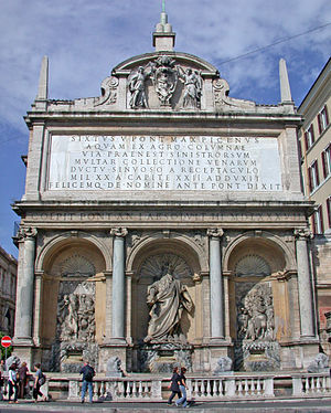 Fontana dell'Acqua Felice vid Piazza di San Bernardo.